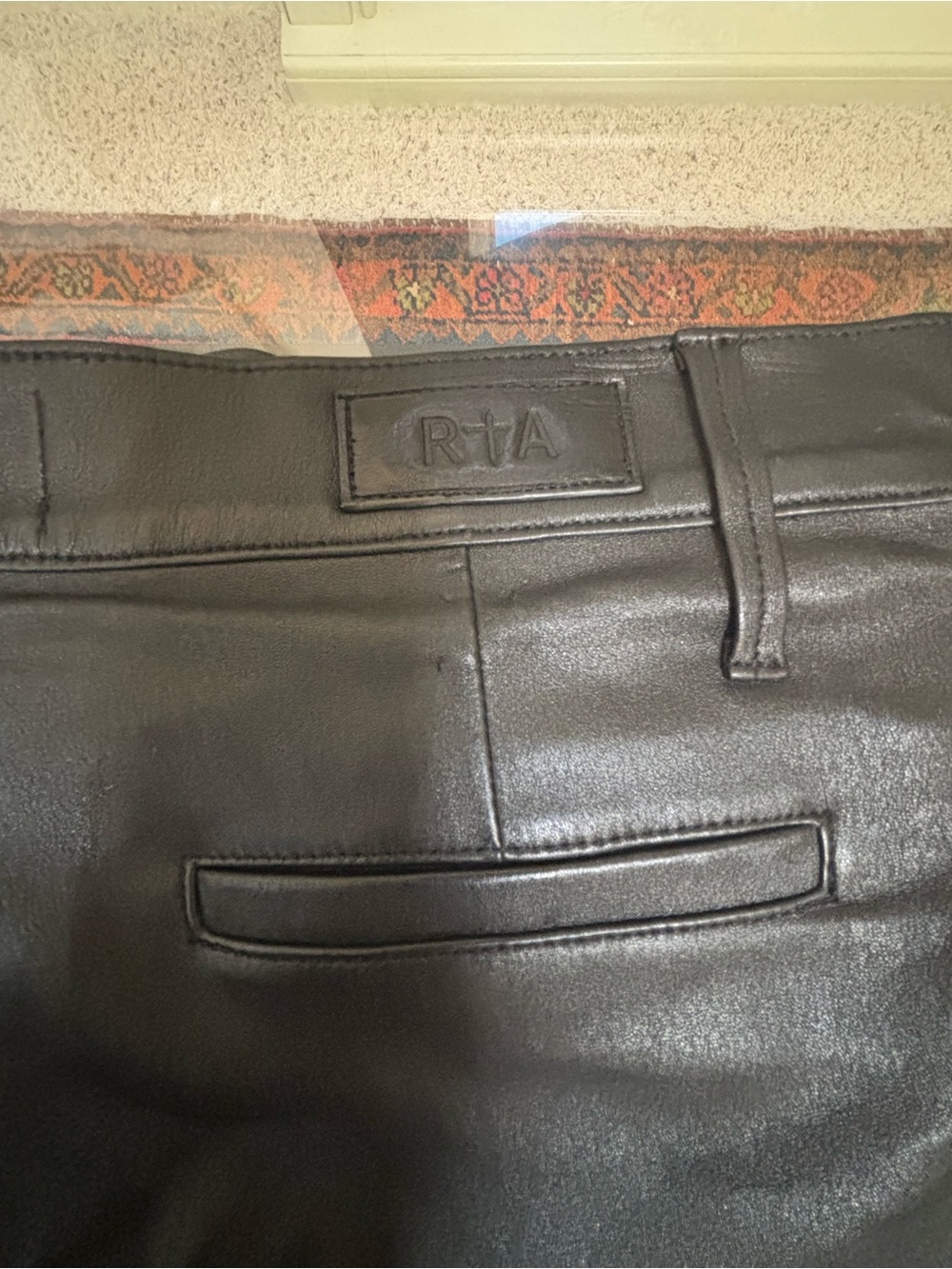 RtA Genuine Black Leather Belted Mini Skirt ✨ EUC - Picture 3 of 7